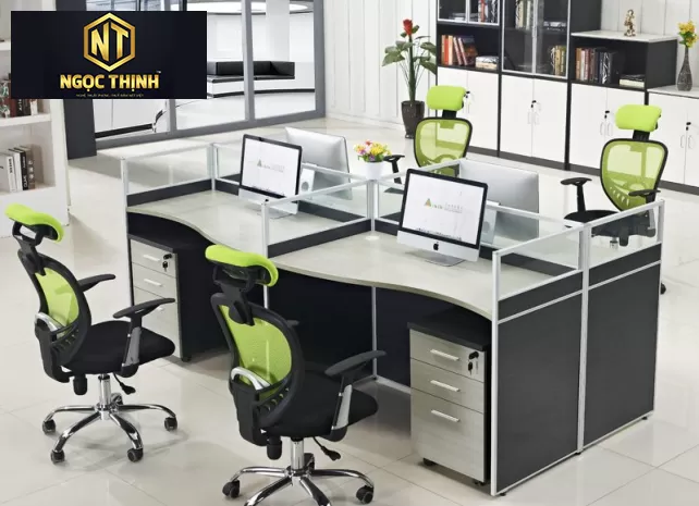 Bàn làm việc văn phòng có vách ngăn _ VNVP06 _ NỘI THẤT NGỌC THỊNH